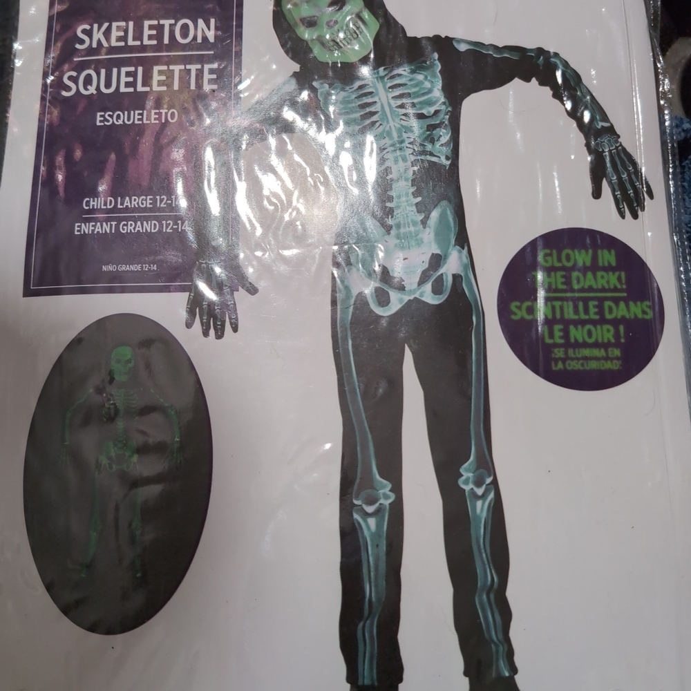 Glow-in-the-Dark Skeleton Costume for Kids